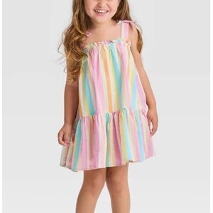 Cat & Jack Pink and Orange Blouse with Smocked Bodice